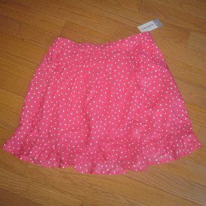 NEW Carters girls size 14 Skirt Skort Pink White Hearts pull on Cotton